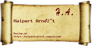 Halpert Arnót névjegykártya